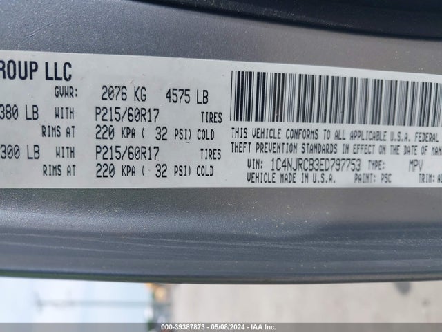 Jeep Patriot Limited 2014 1C4NJRCB3ED797753 Image 9
