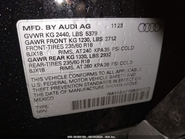 WA1ABAFY0R2047073 Audi Q5 Premium 40 Tfsi Quattro S Tronic