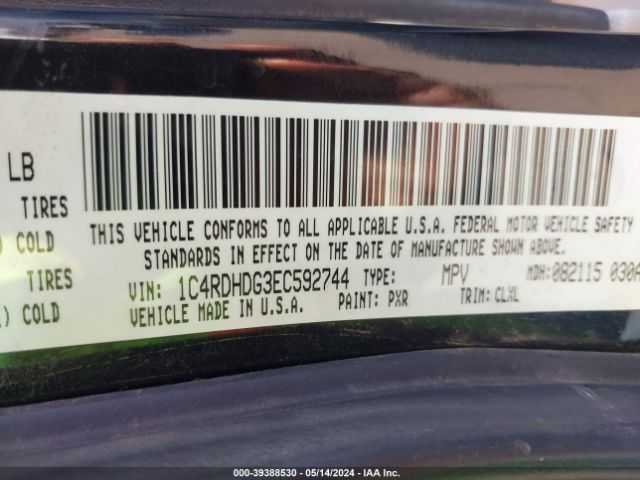 1C4RDHDG3EC592744 Dodge DURANGO LIMITED