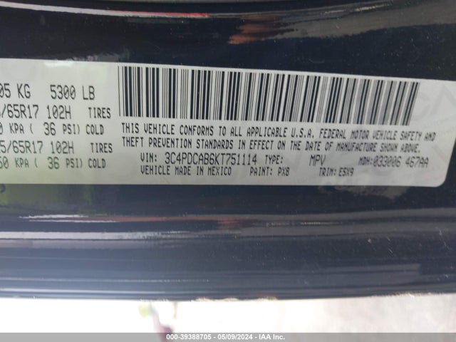 Dodge Journey Se Value Package 2019 3C4PDCAB6KT751114 Image 9