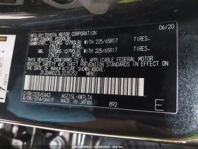JTJDARDZ3L2235252 Lexus NX 300