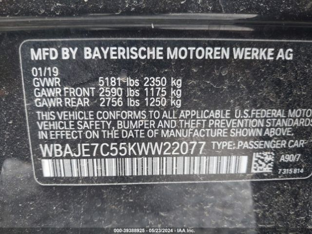 WBAJE7C55KWW22077 BMW 540i Xdrive