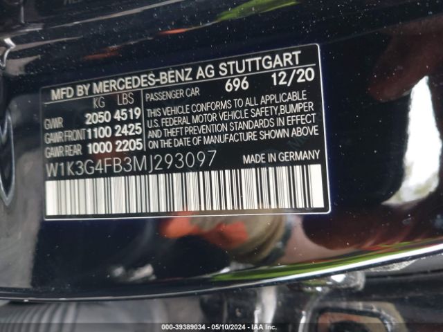 W1K3G4FB3MJ293097 Mercedes-Benz A 220 4matic