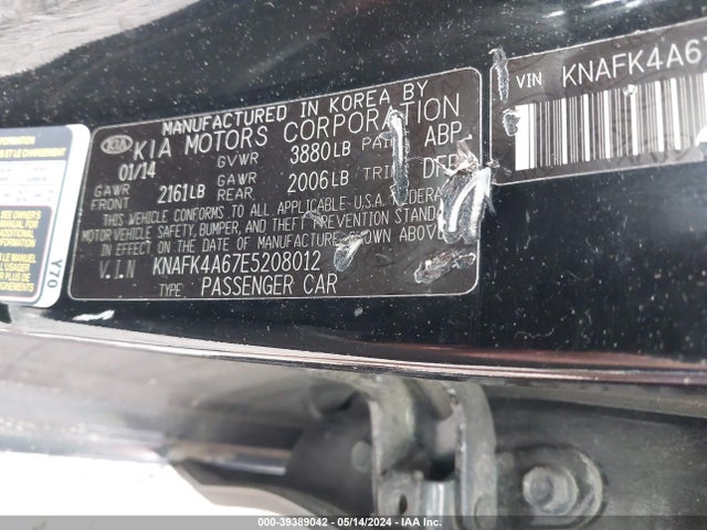 KIA FORTE LX 2014 KNAFK4A67E5208012 Image 9