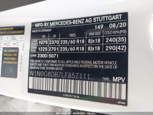 W1N0G8DB7LF857111 Mercedes-Benz GLC 300