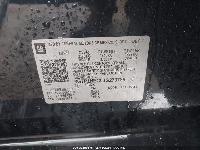 GMC Sierra 1500 Slt 2018 3GTP1NEC0JG273786 Image 9
