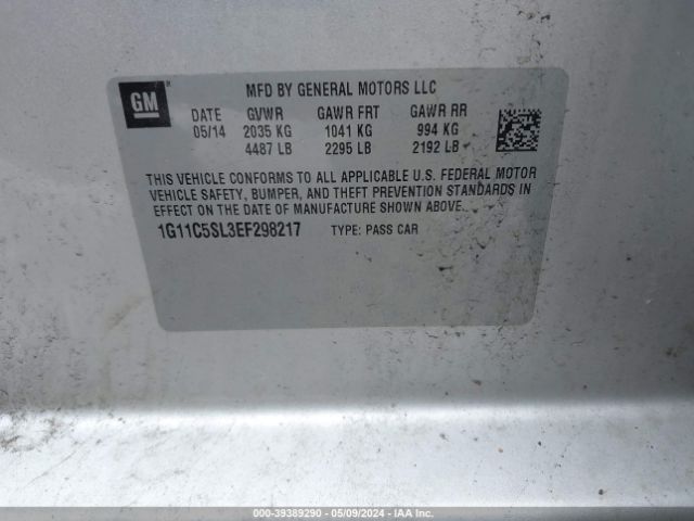 1G11C5SL3EF298217 Chevrolet MALIBU 1LT