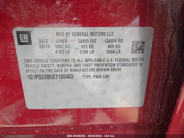 Chevrolet CRUZE LTZ 2014 1G1PG5SB5E7188463 Image 9