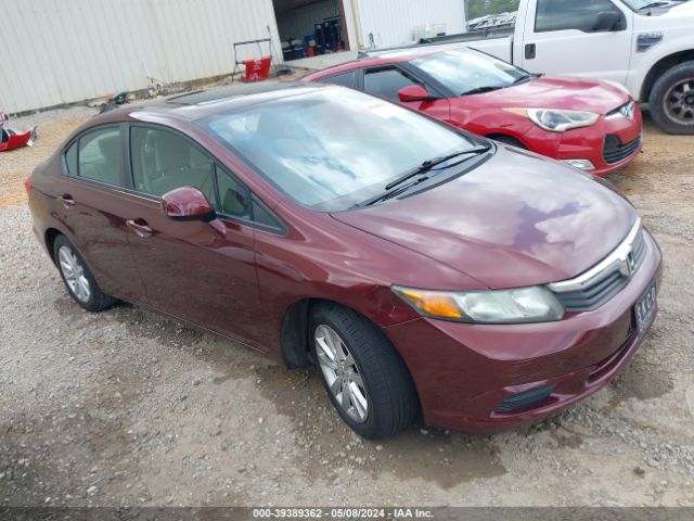 Auction sale of the 2012 Honda Civic Ex, vin: 19XFB2F82CE370861, lot number: 39389362