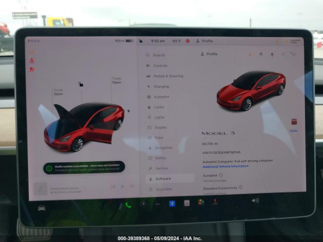 5YJ3E1EAXNF190145 Tesla Model 3 Rear-wheel Drive