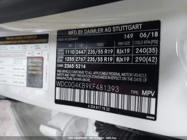 WDC0G4KB9KF481393 Mercedes-Benz Glc 300 4matic