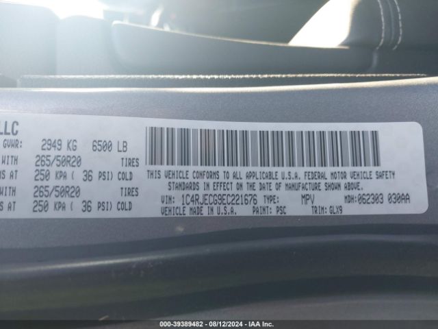 1C4RJECG9EC221676 Jeep Grand Cherokee Overland