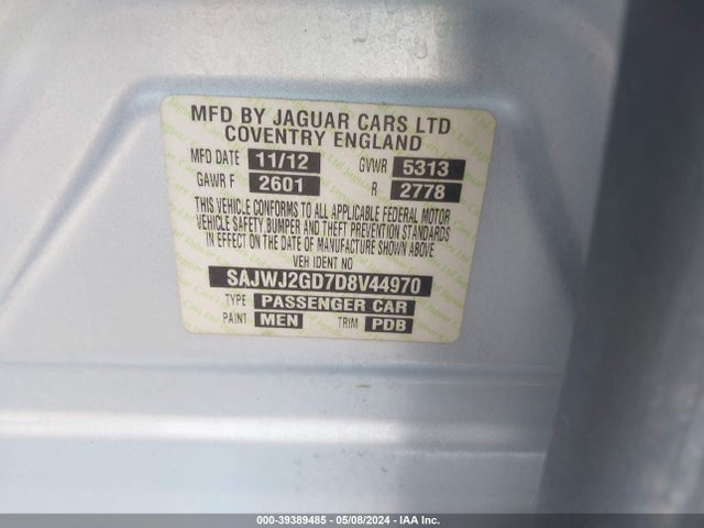 2013 JAGUAR XJ SAJWJ2GD7D8V44970 Photo 8