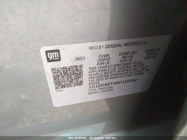 Chevrolet MALIBU LT 2024 1G1ZD5ST4RF119334 Image 9