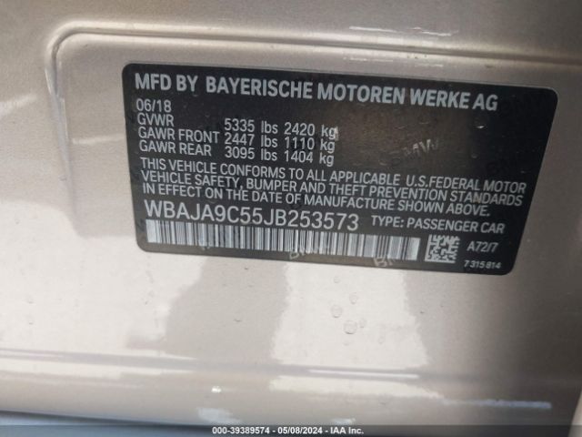 WBAJA9C55JB253573 BMW 530e Iperformance