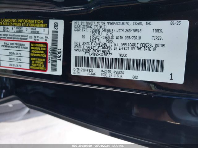5TFLA5DB5PX108327 Toyota Tundra Sr5