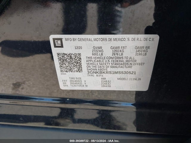 Chevrolet Blazer Awd Rs 2021 3GNKBKRS1MS530521 Image 9