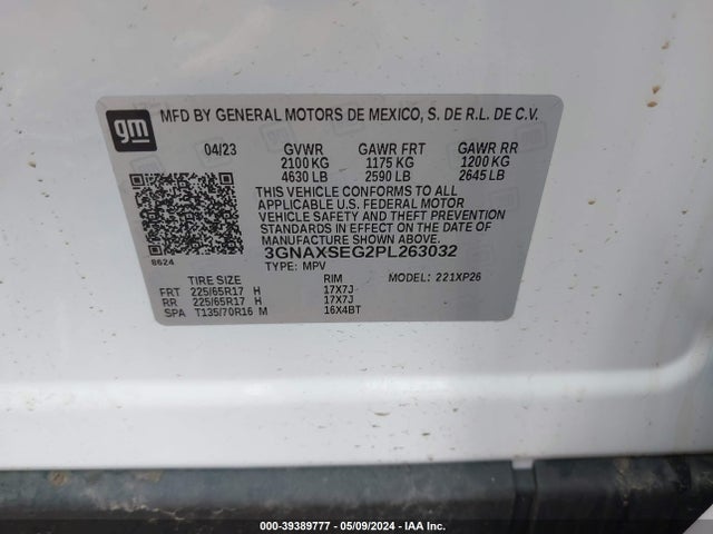 Chevrolet Equinox Awd Ls 2023 3GNAXSEG2PL263032 Image 9