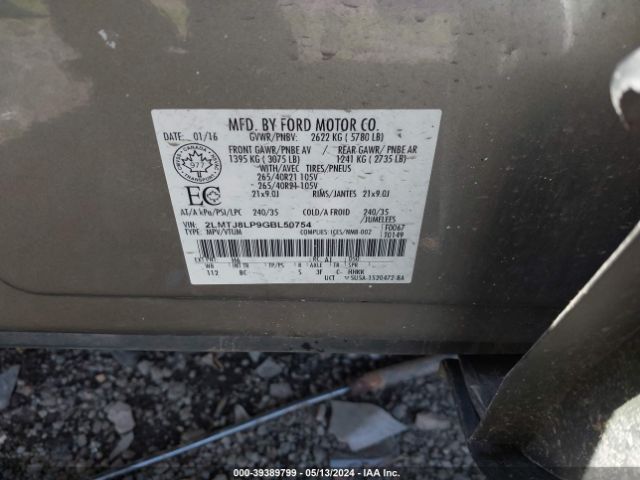 2LMTJ8LP9GBL50754 Lincoln Mkx Reserve