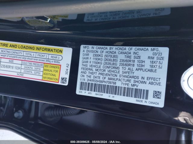 2HKRS5H56PH709768 Honda Cr-v Hybrid Sport
