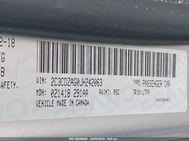 Dodge Challenger Sxt 2018 2C3CDZAG0JH242063 Image 9