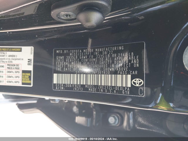 Toyota COROLLA LE 2022 5YFEPMAE2NP361830 Image 9