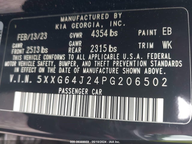 KIA K5 Gt-line 2023 5XXG64J24PG206502 Image 9