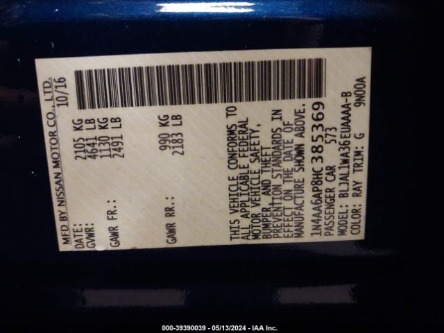 1N4AA6AP8HC385369 Nissan Maxima 3.5 Sr