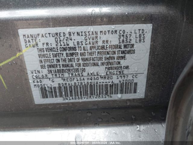 3N1AB8BV2RY285196 Nissan Sentra S Xtronic Cvt