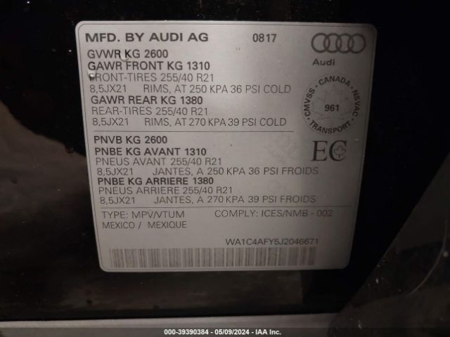 WA1C4AFY5J2046671 Audi Sq5 3.0t Premium Plus