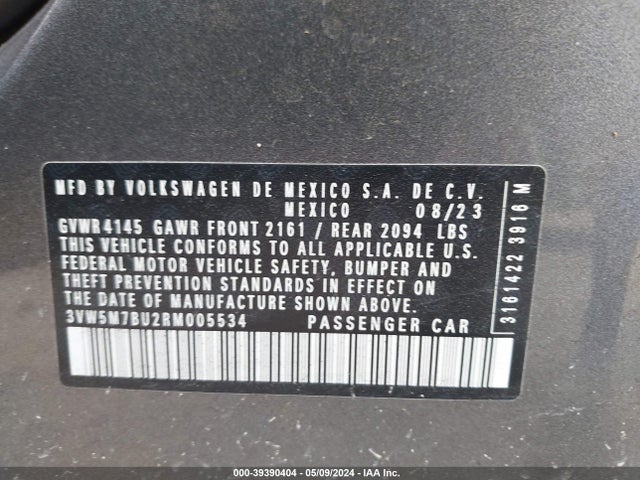 3VW5M7BU2RM005534 Volkswagen Jetta 1.5t S