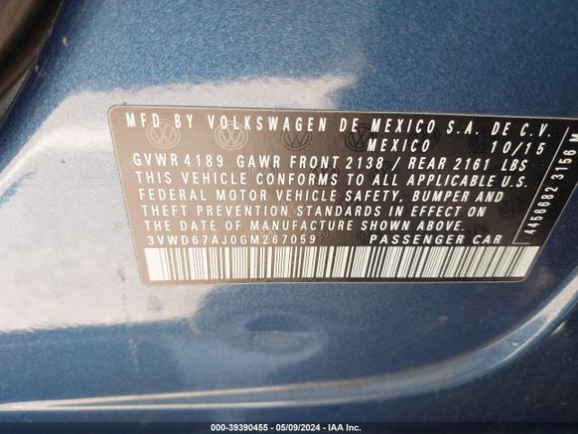 3VWD67AJ0GM267059 Volkswagen Jetta 1.4t Se