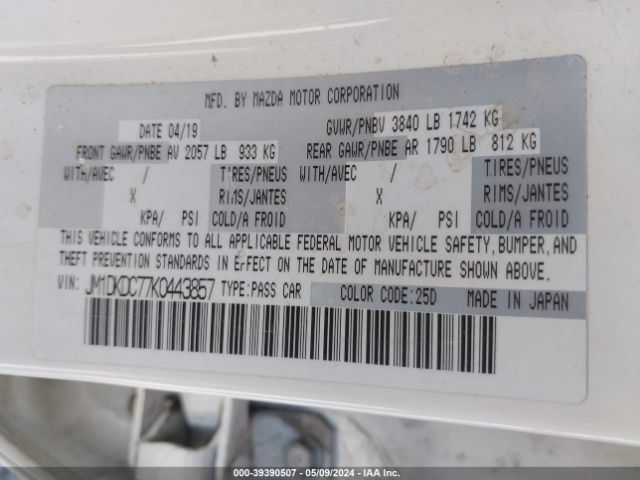 JM1DKDC77K0443857 Mazda Cx-3 Touring