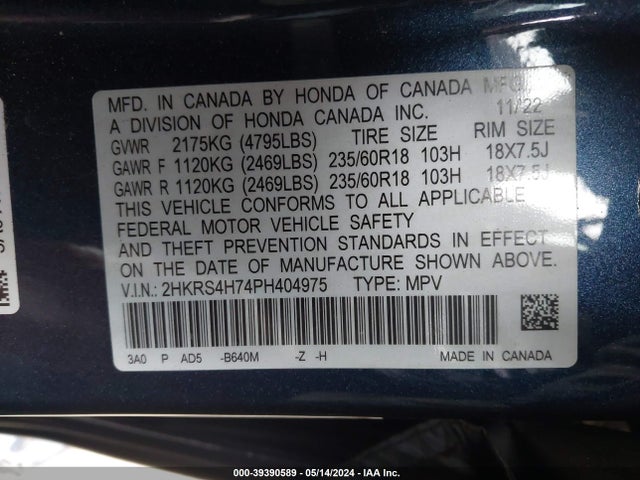 Honda Cr-v Ex-l Awd 2023 2HKRS4H74PH404975 Image 9