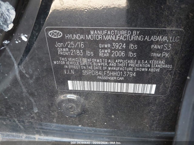Hyundai ELANTRA SE 2017 5NPD84LF5HH013794 Image 9