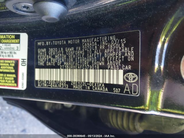 2T1BURHE4FC379018 Toyota Corolla S Plus