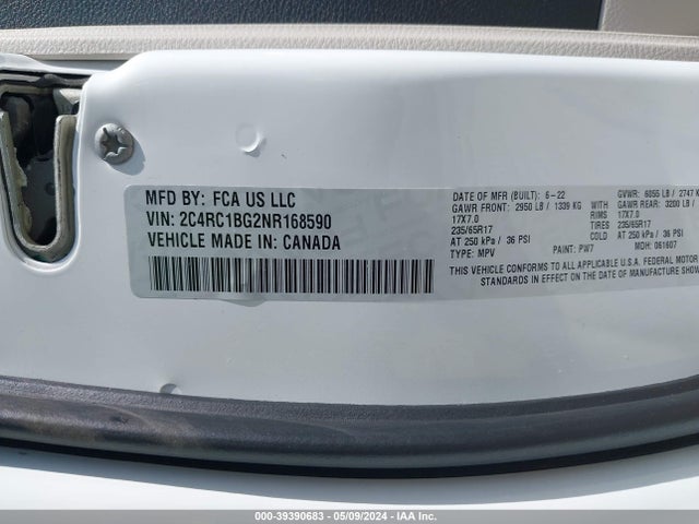 2C4RC1BG2NR168590 Chrysler Pacifica Touring L