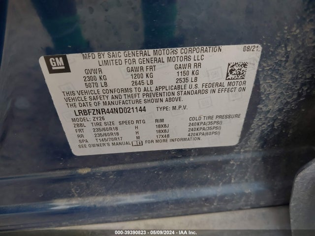Buick Envision Fwd Essence 2022 LRBFZNR44ND021144 Image 9