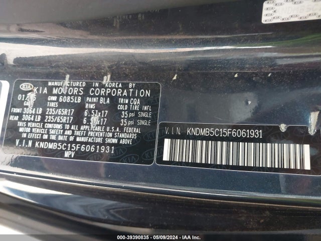 KIA SEDONA LX 2015 KNDMB5C15F6061931 Image 9
