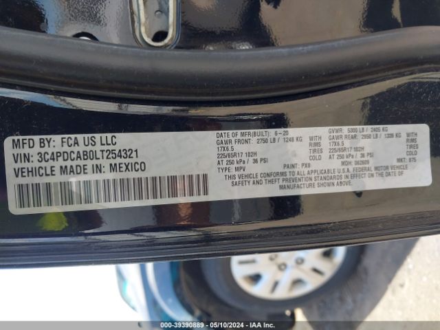 3C4PDCAB0LT254321 Dodge Journey Se Value