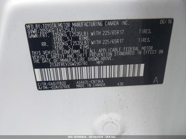 Toyota RAV4 LE 2016 2T3ZFREV2GW290780 Image 9