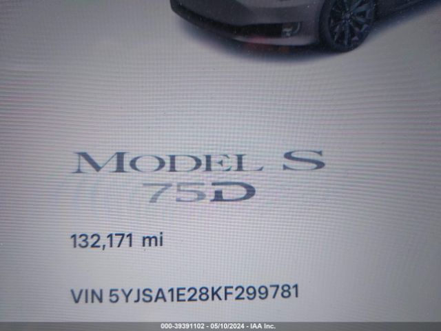 5YJSA1E28KF299781 Tesla Model S 100d/75d/long Range/standard Range