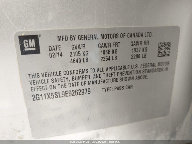 Chevrolet Impala 1fl 2014 2G11X5SL9E9262979 Image 9