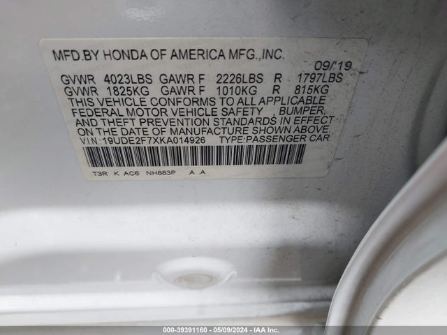Acura Ilx Premium Package/technology Package 2019 19UDE2F7XKA014926 Image 9