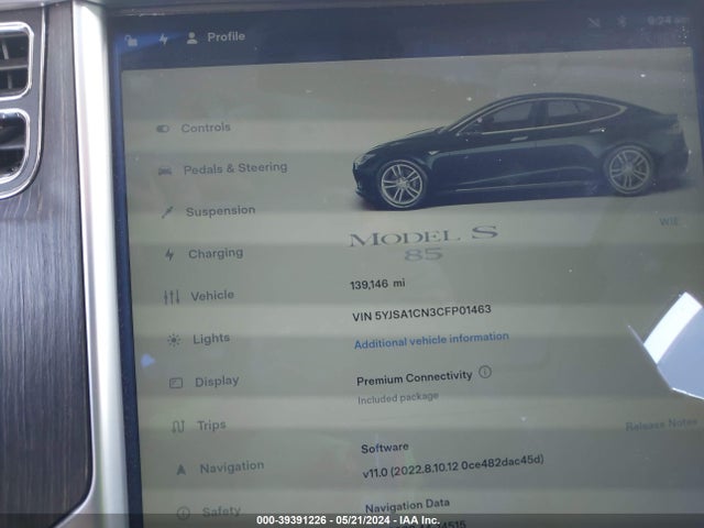 2012 TESLA MODEL S 5YJSA1CN3CFP01463 Photo 6
