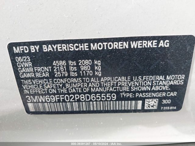 3MW69FF02P8D65559 BMW 330I
