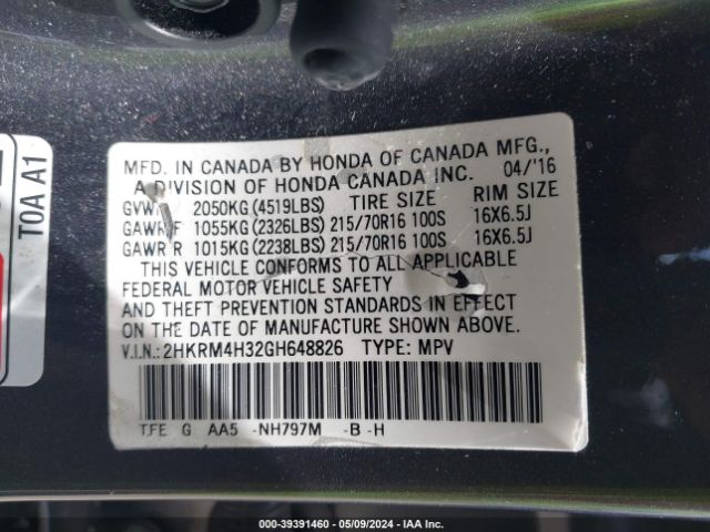 2HKRM4H32GH648826 Honda CR-V LX