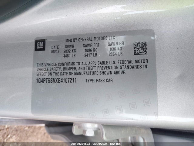 Buick Verano Premium Group 2014 1G4PT5SVXE4107211 Image 9