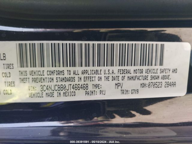 3C4NJCBB0JT466468 Jeep Compass Latitude Fwd