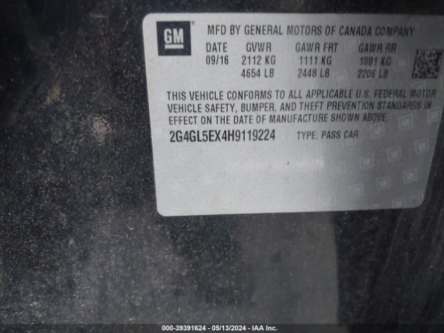2G4GL5EX4H9119224 Buick Regal Turbo Sport Touring